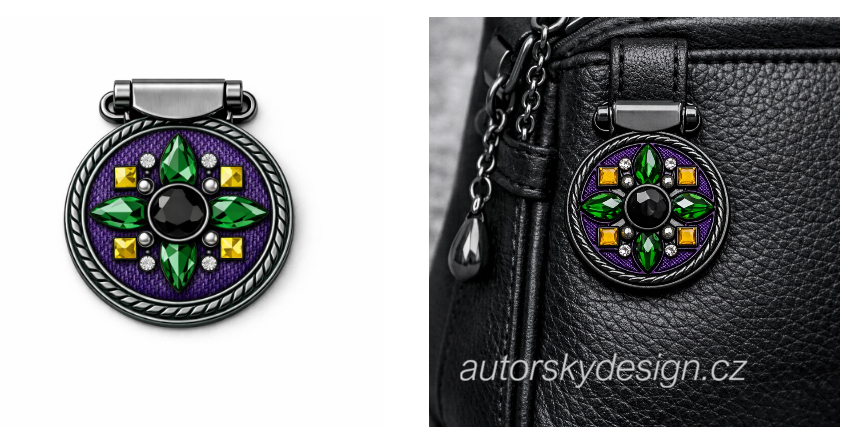 ŠM004-brož autorsky motiv a vizualizace šperků autor Michaela